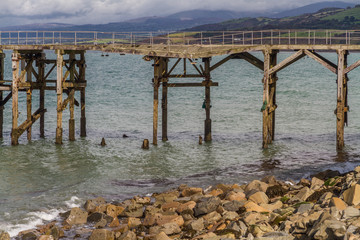 Derelict pier at Trefor, North Wales.