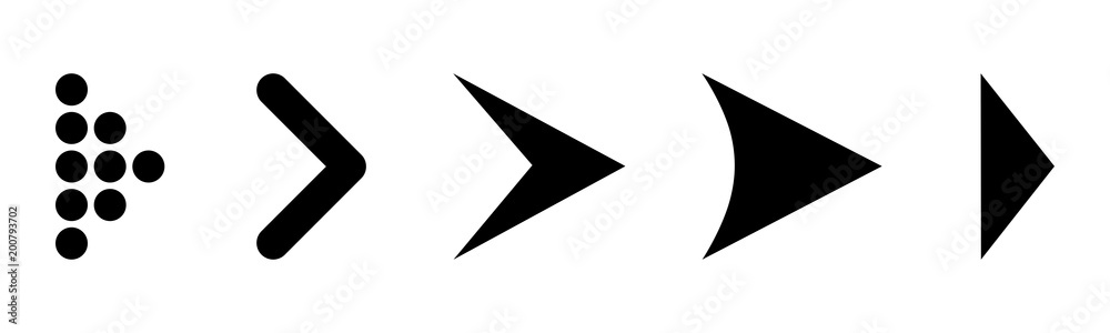 Poster set arrow icon. different black arrows sign. elements for business infographic – vector