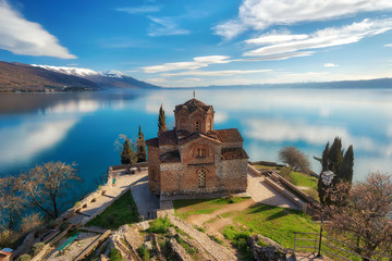 Church of St. John the Theologian -at Kaneo, Ohrid, Macedonia - obrazy, fototapety, plakaty