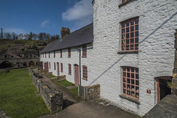 Blaenavon Iron Works - Workers Cottages, Wales, UK. 18th Century Industrial Revolution.