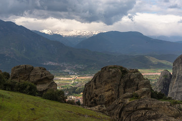 Beautiful unreal rocks in the Greece Meteora     