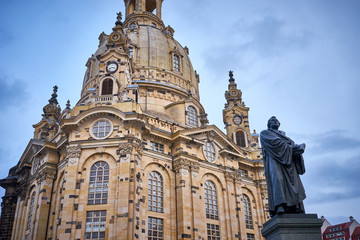 Fototapeta na wymiar Church of Our Lady - so called Frauenkirche - in Dresden city, Germany