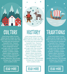 Set of Norway landmarks. Vector illustration