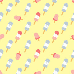 Seamless pattern with ice-cream for wrapping