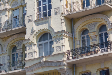 Facade of the building is in classical style. Kiev