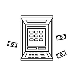 Isolated icon of atm machine. Money symbol. Vector illustration