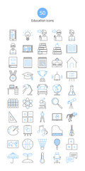 Education icons set.