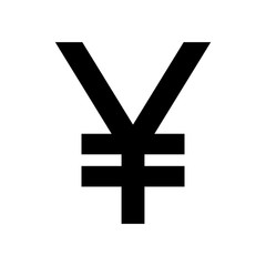 Japanese yen currency symbol. Black silhouette Japan yen sign