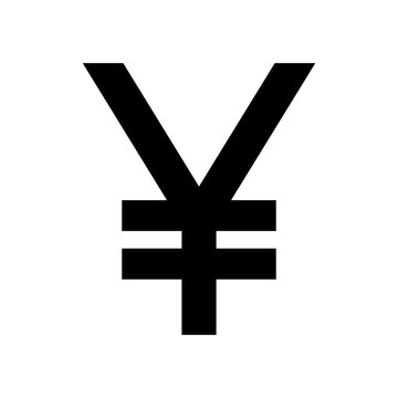 recommend clip art: Japanese yen currency symbol. Black silhouette Japan yen sign