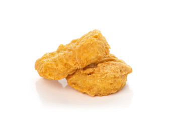 Fried chicken nuggets isolated on white background