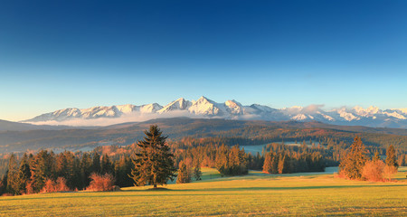 Picturesque morning in Tatra mountains