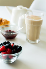 eating coffee croissant coffee