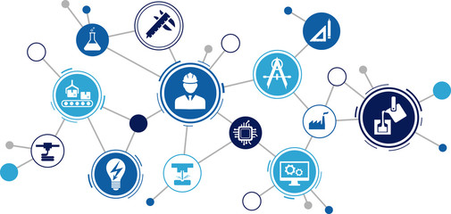 Engineering vector: digitalisation, technology, innovation - abstract concept