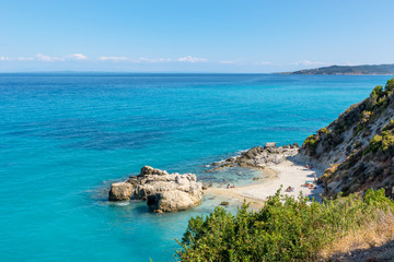 Fototapeta na wymiar View of beautiful Xigia beach. Natural sulfur spa on Zakynthos island. Greece.