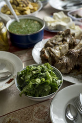 Lot of food on the table.