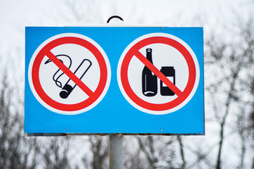 Prohibition Sign do not smoking and drink alcohol