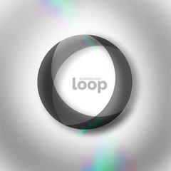 Loop circle business icon, created with glass transparent color shapes