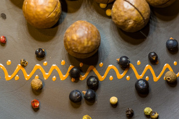 macadamia, Australian nut in a ceramic plate