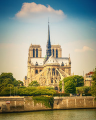 Fototapeta premium Notre Dame de Paris at spring, France
