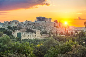 Foto auf Acrylglas Parthenon, Acropolis of Athens, Greece at summer sunrise © sborisov