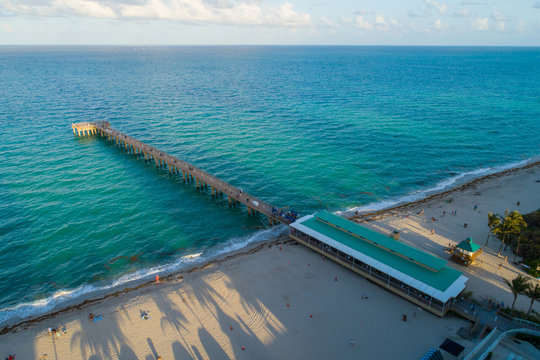 Sunny Isles Beach fishing pier aerial image