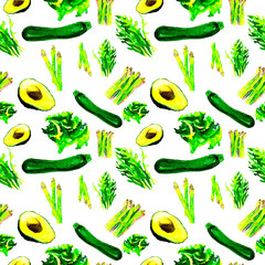 Vegetables Seamless Pattern. Repeatable Pattern with Healthy Food. 