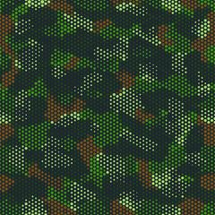 Camouflage seamless pattern. Abstract military fashion colorful urban hexagon style. Seamless pattern for army, navy, hunting, fashion cloth textile. Colorful modern style Vector honeycomb texture. 