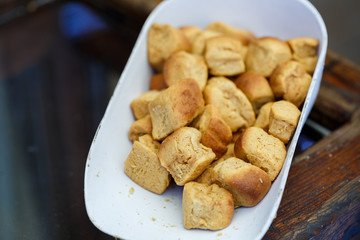 dumplings made of white bread with garlic