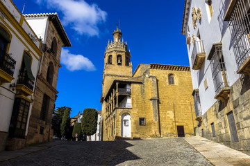 Fototapeta na wymiar nice church in the old town of Ronda, Andalusia, Spain