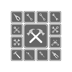 Tools icon. Flat vector icon set