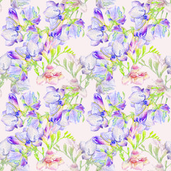 Floral seamless pattern. Hand drawn illustration.