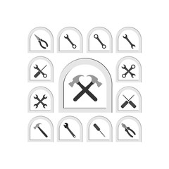 Tools icon. Flat vector icon set