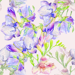 Floral seamless pattern. Hand drawn illustration.