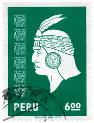 Peru Inca Head Profile Postage Stam