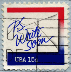 Write Soon Postage Stamp