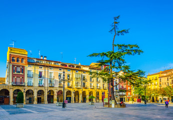 View of the plaza del mercado in the spanish city logrono
