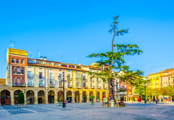 View of the plaza del mercado in the spanish city logrono