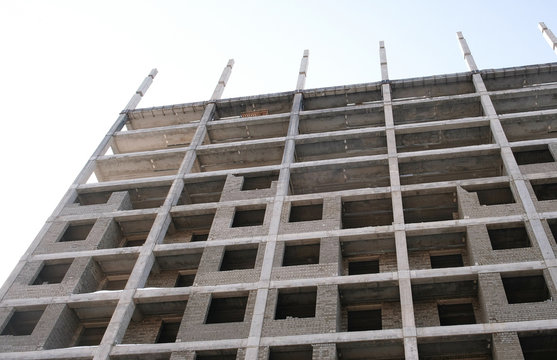 Multi-storey residential building under construction.