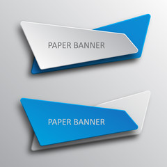 Paper art origami infographic banners. Vector illustration.