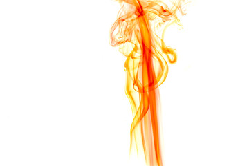 Red smoke on white background