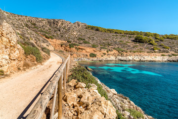 View of Cala Fredda beach on the Levanzo island in the Mediterranean sea of Sicily, Trapani, Itay
