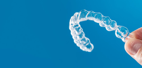 Inivisalign braces or invisible orthodontic aligner.