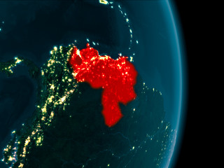 Venezuela at night