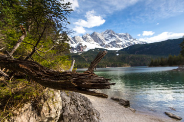 eibsee lake germany with the zugspitze mountain range in the background