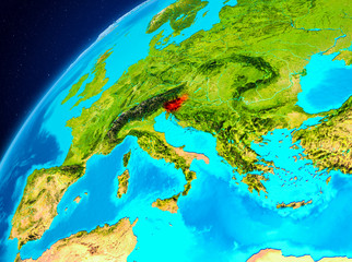 Fototapeta na wymiar Slovenia on Earth from space