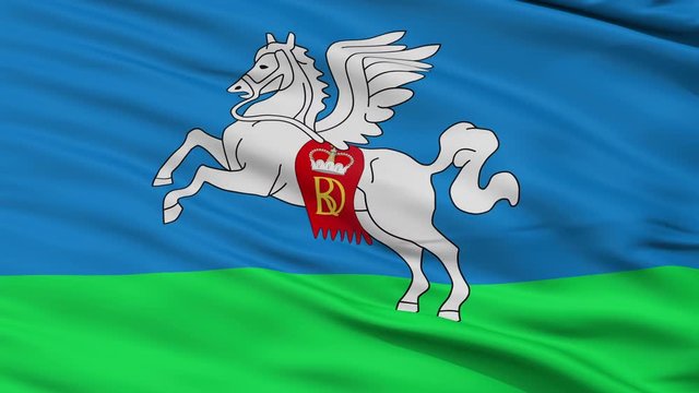 Slucak closeup flag, city of Belarus, realistic animation seamless loop - 10 seconds long