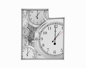 Utah UT Clock Time Passing Forward Future 3d Illustration