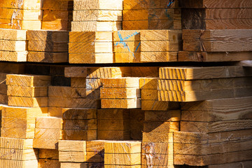 a stack of sawn timber, background texture