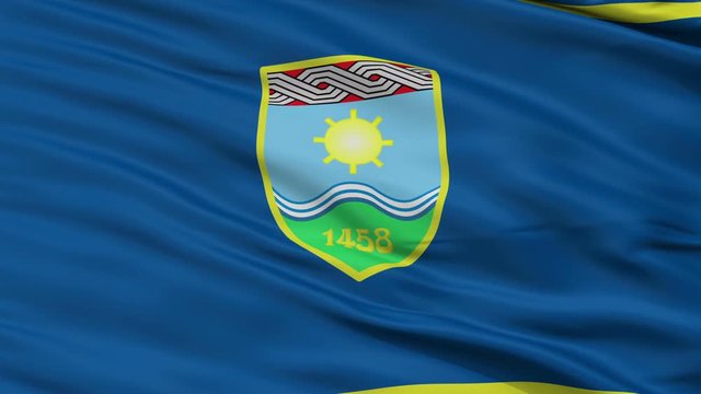 Zepce closeup flag, city of Bosnia Herzegovina, realistic animation seamless loop - 10 seconds long