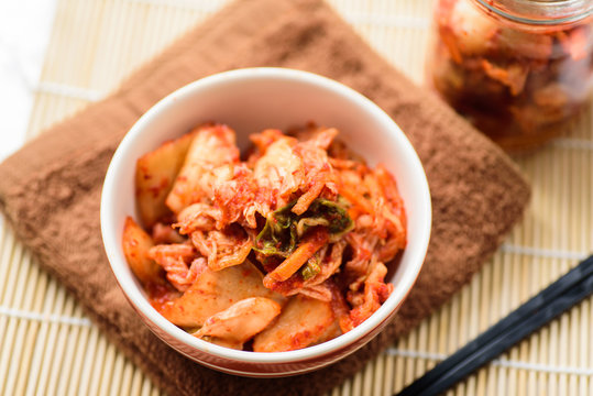 Kimchi cabbage (Korean food) in a bowl